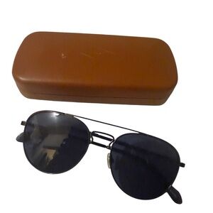 Fossil Men’s Classic Black Aviator Sunglasses. With case